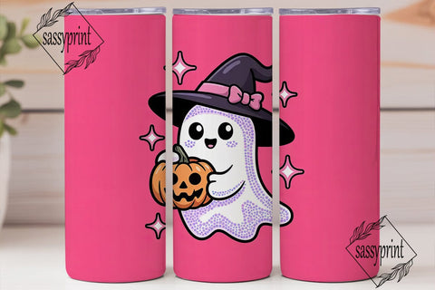 Kawaii Ghost Halloween 20oz Tumbler Wrap Sublimation sassyprint 