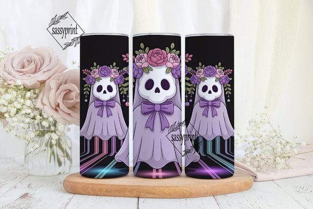 Kawaii Ghost Trio 20oz Tumbler Wrap Sublimation sassyprint 