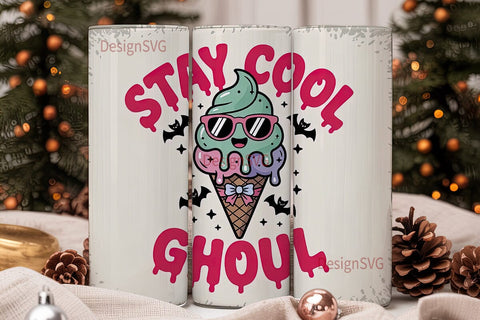 Kawaii Ghoul Ice Cream 20oz Tumbler Sublimation DesignSVG 