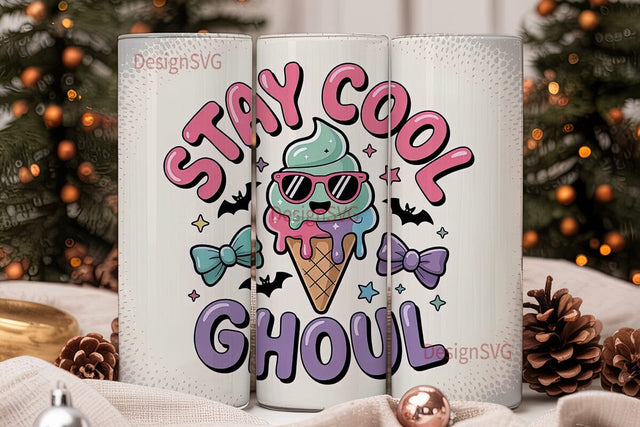 Kawaii Ghoul Ice Cream 20oz Tumbler Sublimation DesignSVG 
