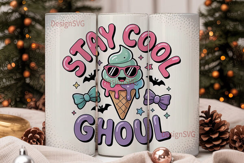 Kawaii Ghoul Ice Cream 20oz Tumbler Sublimation DesignSVG 