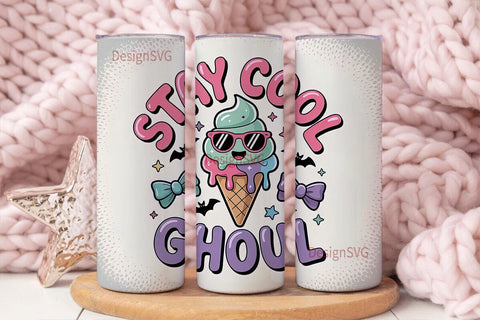 Kawaii Ghoul Ice Cream 20oz Tumbler Sublimation DesignSVG 