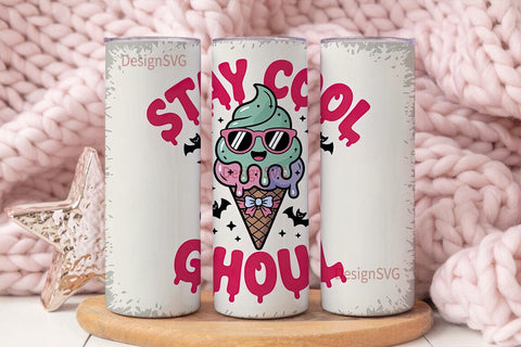 Kawaii Ghoul Ice Cream 20oz Tumbler Sublimation DesignSVG 