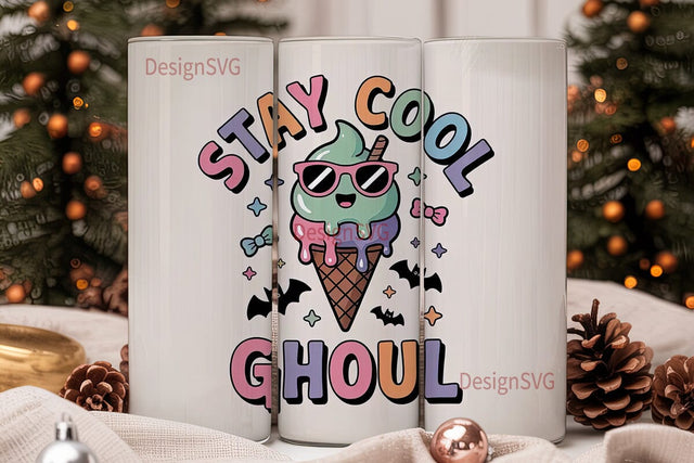 Kawaii Ghoul Ice Cream 20oz Tumbler Sublimation DesignSVG 
