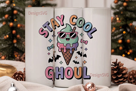 Kawaii Ghoul Ice Cream 20oz Tumbler Sublimation DesignSVG 