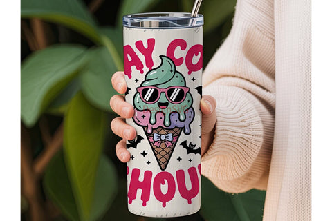Kawaii Ghoul Ice Cream 20oz Tumbler Sublimation DesignSVG 