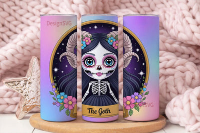 Kawaii Goth Girl 20oz Tumbler Wrap Sublimation DesignSVG 