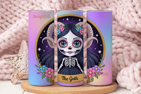 Kawaii Goth Girl 20oz Tumbler Wrap Sublimation DesignSVG 