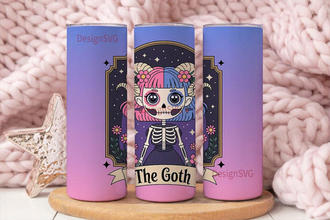Kawaii Goth Girl 20oz Tumbler Wrap Sublimation DesignSVG 