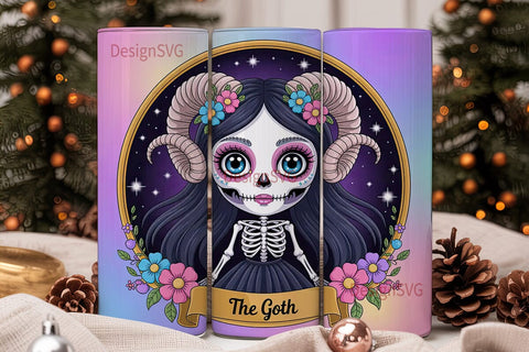 Kawaii Goth Girl 20oz Tumbler Wrap Sublimation DesignSVG 