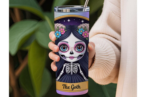 Kawaii Goth Girl 20oz Tumbler Wrap Sublimation DesignSVG 