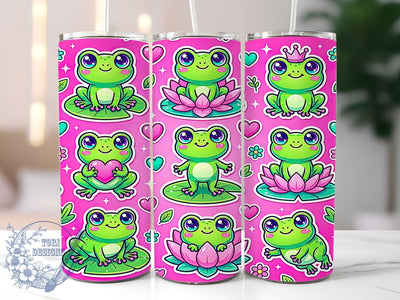 Kawaii Green Frogs 20oz Tumbler, Kawaii Green Frogs, Green Frog Tumbler, Cute Frog, Frog Tumbler, 20oz Tumbler, Kawaii Tumbler, Tumbler Wrap Sublimation ToriDesigns 