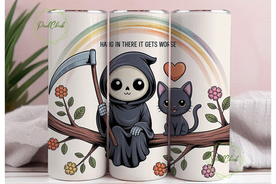 Kawaii Grim Reaper 20oz Tumbler Sublimation PixelChick 