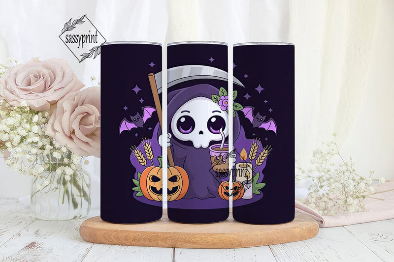 Kawaii Grim Reaper 20oz Tumbler Wrap Sublimation sassyprint 
