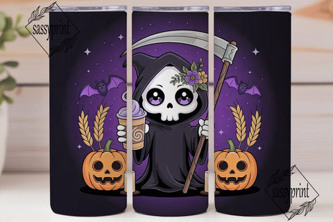 Kawaii Grim Reaper 20oz Tumbler Wrap Sublimation sassyprint 