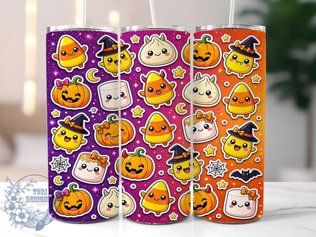 Kawaii Halloween 20oz Tumbler, Kawaii Halloween, Spooky Cute, Adorable Design, Whimsical Style, Rustic Charm, 20oz Wrap, Sublimation Tumbler Sublimation ToriDesigns 