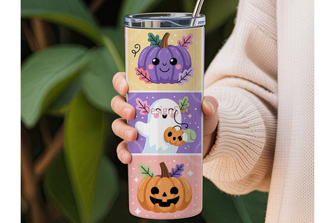Kawaii Halloween 20oz Tumbler Wrap Sublimation DesignSVG 