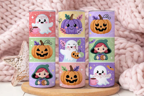 Kawaii Halloween 20oz Tumbler Wrap Sublimation DesignSVG 