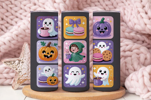 Kawaii Halloween 20oz Tumbler Wrap Sublimation DesignSVG 