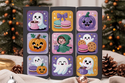 Kawaii Halloween 20oz Tumbler Wrap Sublimation DesignSVG 