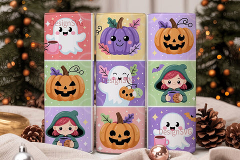 Kawaii Halloween 20oz Tumbler Wrap Sublimation DesignSVG 