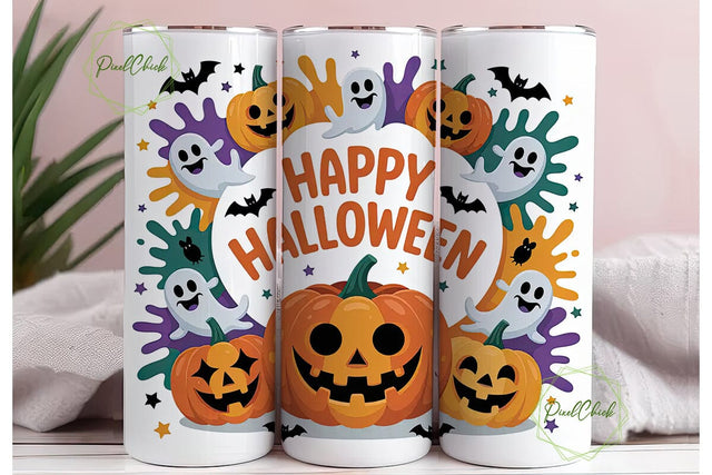 Kawaii Halloween 20oz Tumbler Wrap Sublimation PixelChick 