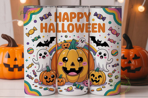 Kawaii Halloween 20oz Tumbler Wrap Sublimation PixelChick 