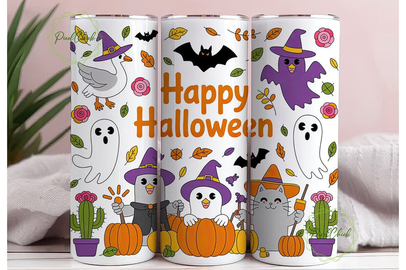 Kawaii Halloween 20oz Tumbler Wrap Sublimation PixelChick 