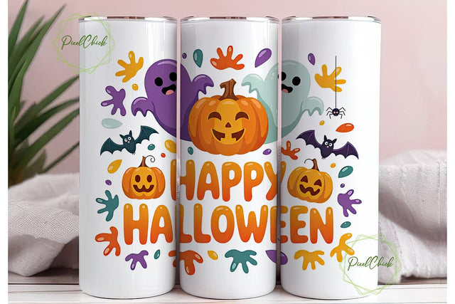 Kawaii Halloween 20oz Tumbler Wrap Sublimation PixelChick 