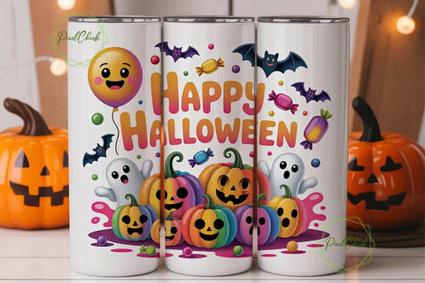 Kawaii Halloween 20oz Tumbler Wrap Sublimation PixelChick 