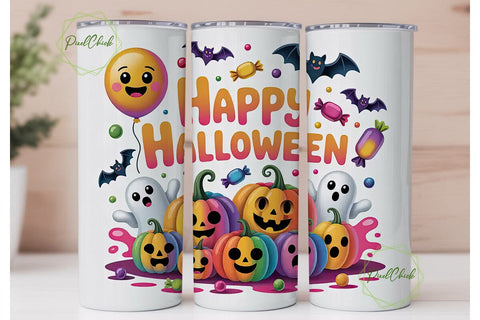 Kawaii Halloween 20oz Tumbler Wrap Sublimation PixelChick 