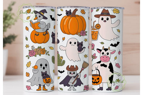 Kawaii Halloween 20oz Tumbler Wrap Sublimation PixelChick 