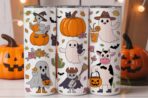 Kawaii Halloween 20oz Tumbler Wrap Sublimation PixelChick 