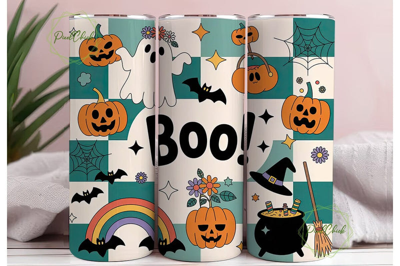 Kawaii Halloween 20oz Tumbler Wrap Sublimation PixelChick 