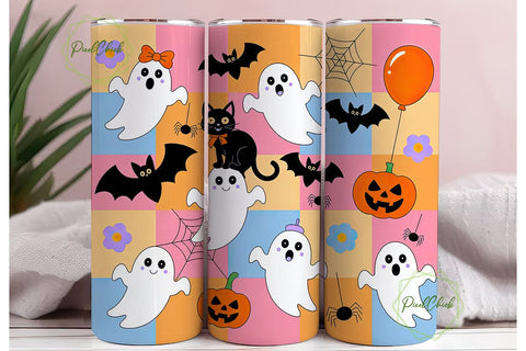 Kawaii Halloween 20oz Tumbler Wrap Sublimation PixelChick 
