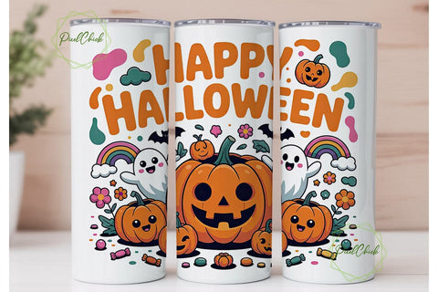 Kawaii Halloween 20oz Tumbler Wrap Sublimation PixelChick 