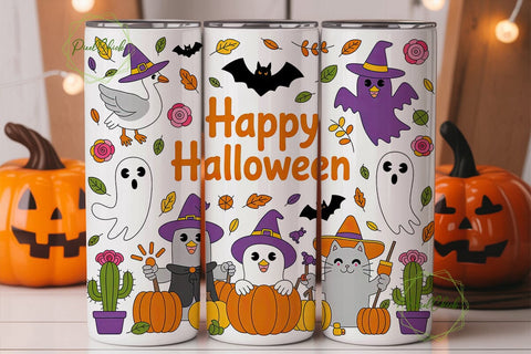 Kawaii Halloween 20oz Tumbler Wrap Sublimation PixelChick 