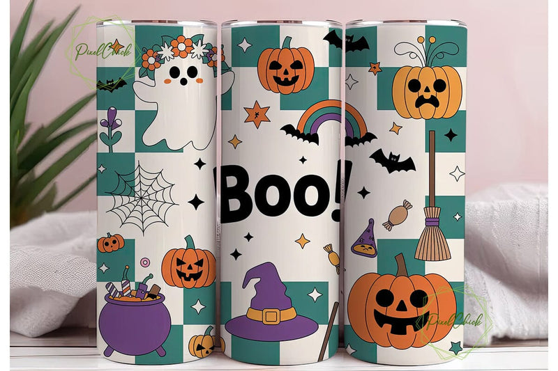 Kawaii Halloween 20oz Tumbler Wrap Sublimation PixelChick 