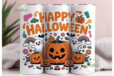 Kawaii Halloween 20oz Tumbler Wrap Sublimation PixelChick 