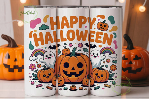 Kawaii Halloween 20oz Tumbler Wrap Sublimation PixelChick 