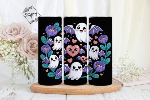 Kawaii Halloween 20oz Tumbler Wrap Sublimation sassyprint 