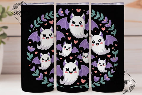Kawaii Halloween 20oz Tumbler Wrap Sublimation sassyprint 