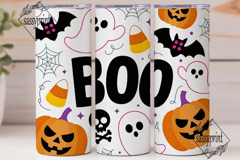 Kawaii Halloween 20oz Tumbler Wrap Sublimation sassyprint 