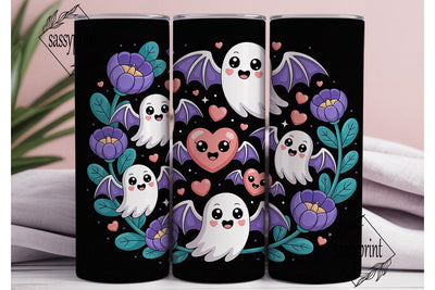 Kawaii Halloween 20oz Tumbler Wrap Sublimation sassyprint 