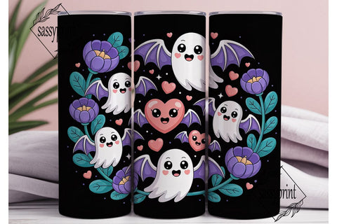 Kawaii Halloween 20oz Tumbler Wrap Sublimation sassyprint 