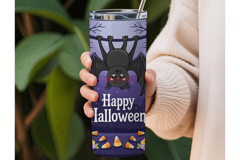 Kawaii Halloween Bat 20oz Tumbler Wrap Sublimation DesignSVG 