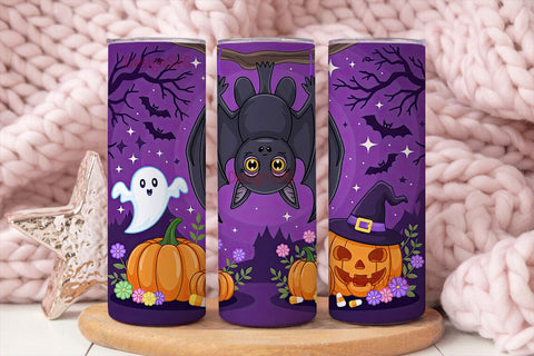 Kawaii Halloween Bat 20oz Tumbler Wrap Sublimation DesignSVG 