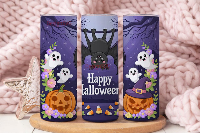 Kawaii Halloween Bat 20oz Tumbler Wrap Sublimation DesignSVG 