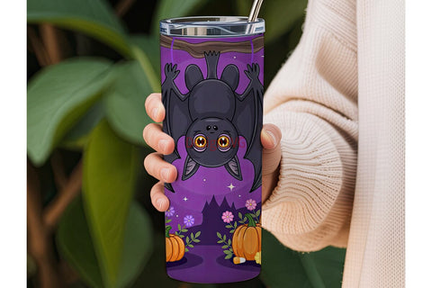 Kawaii Halloween Bat 20oz Tumbler Wrap Sublimation DesignSVG 