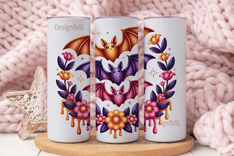 Kawaii Halloween Bats 20oz Tumbler Wrap Sublimation DesignSVG 